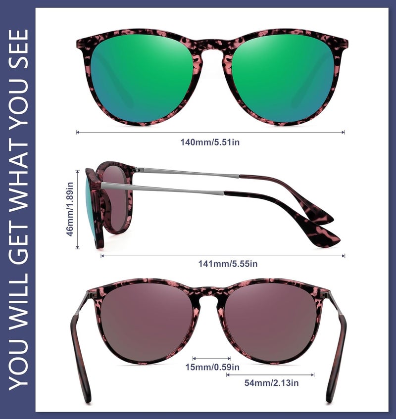WOWSUN Retro sunglasses womens 2024 trendy round classic glasses - Image 5